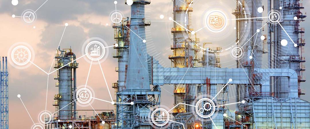 refinery with 4.0 digital symbols