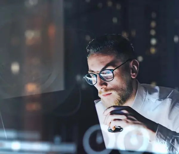 man at computer