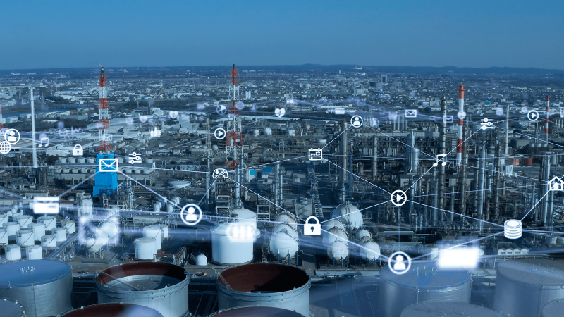 Refinery 4.0 Industrial technology concept