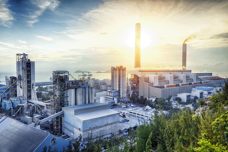 Refinery at sunset