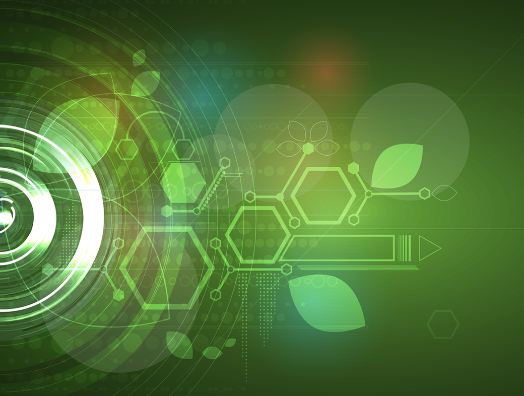 abstract green ecology computer technology business background