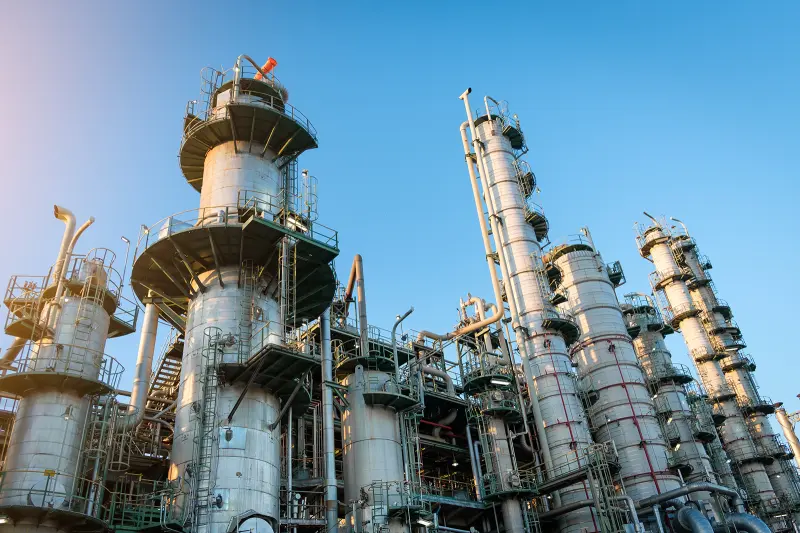column tower petrochemical plant
