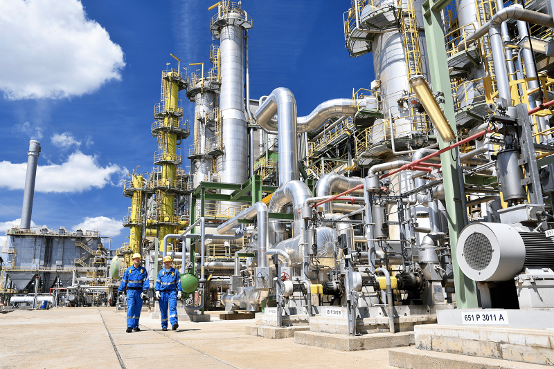 engineers at chemical industry plant