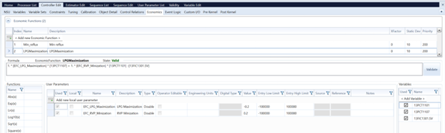 PACE two economic functions for optimal control